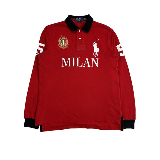 Chief Keef Polo Ralph Lauren Milan Red longsleeve