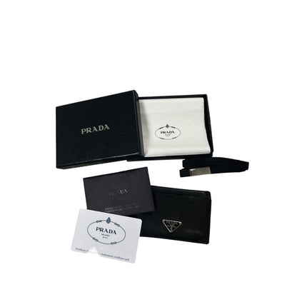 Prada leather cardholder black vintage small OG ALL