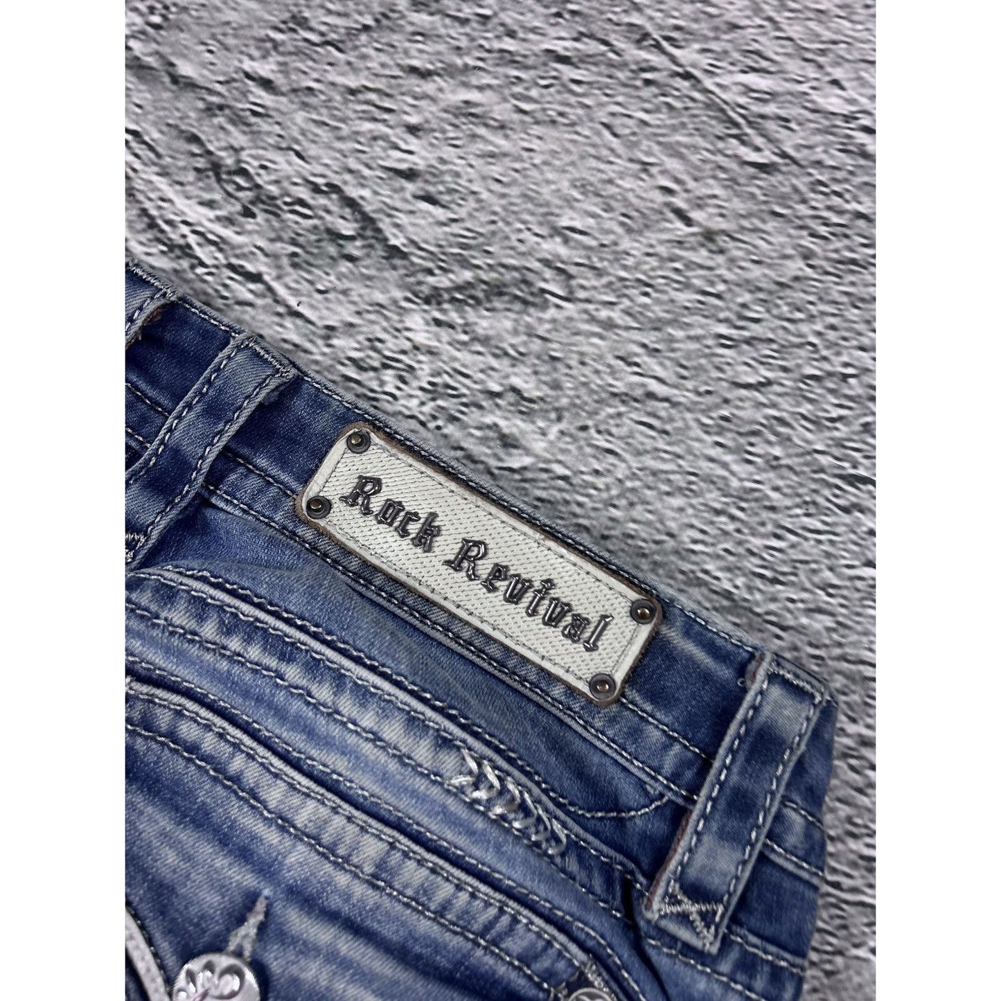 Rock Revival rhinestone glitter jeans Y2K flared Etty