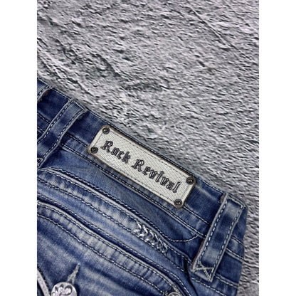 Rock Revival rhinestone glitter jeans Y2K flared Etty