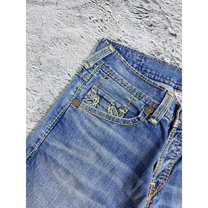 True Religion jeans vintage flared blue thick stitch