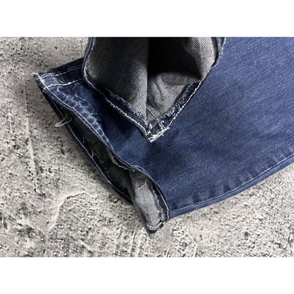 True Religion blue jeans white stitching straight
