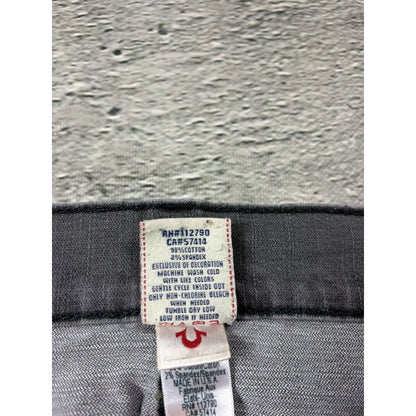 True Religion studded jeans grey black stitching Y2K