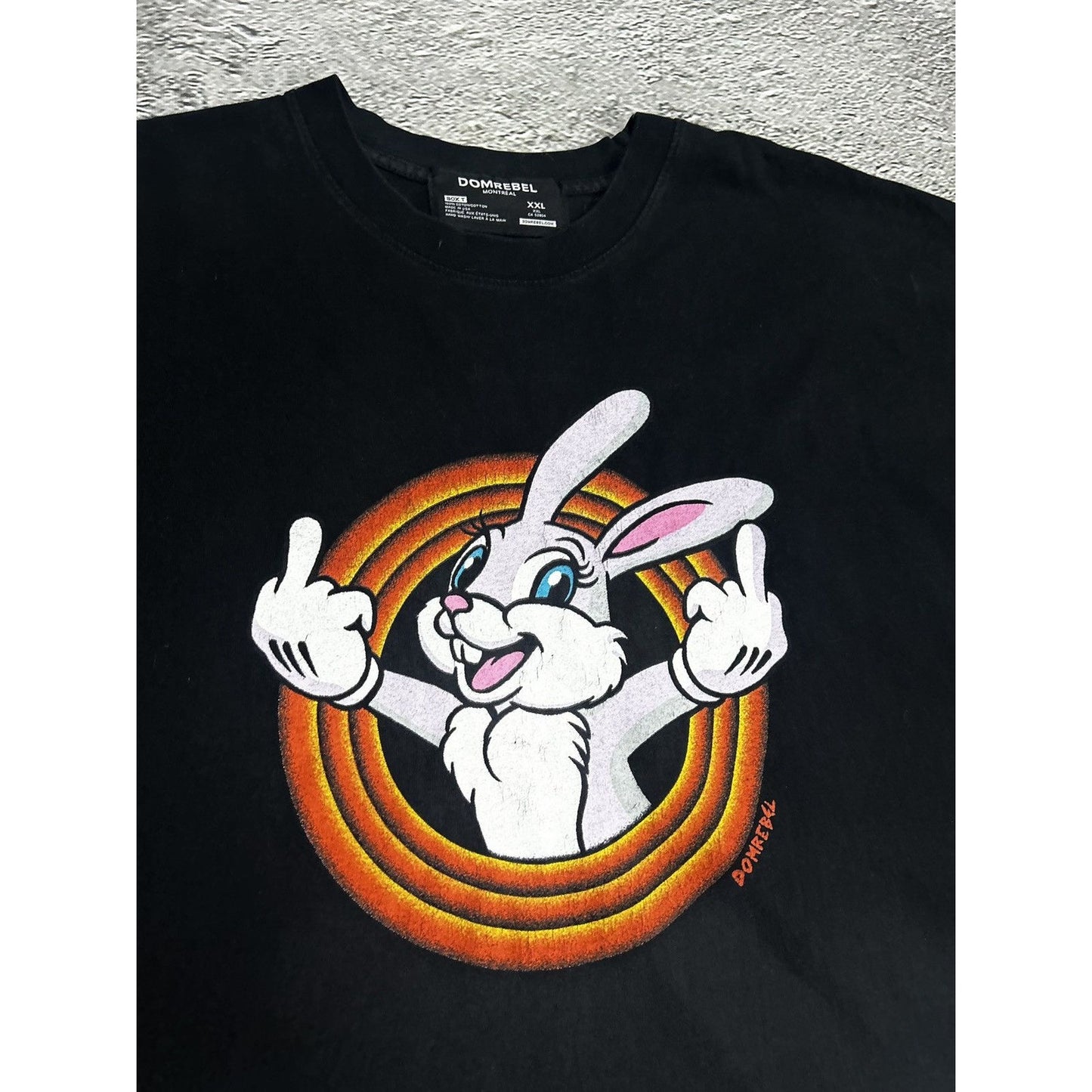 Dom Rebel T-Shirt black bunny friends club made in USA