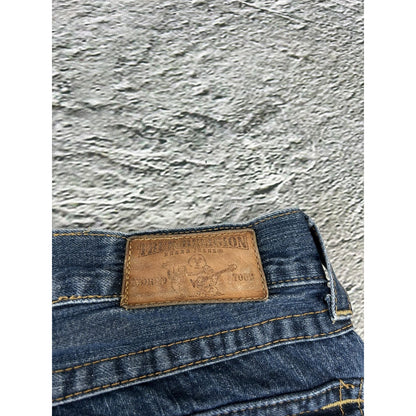 True Religion vintage blue jeans big logo painted black Y2K