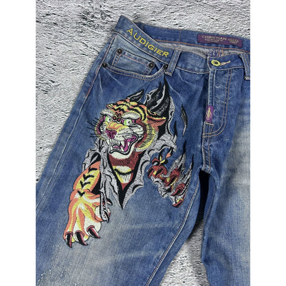 Ed Hardy Christian Audigier vintage jeans big logo pants