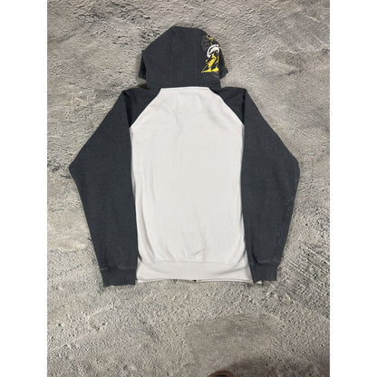 Ecko Unltd vintage zip hoodie white grey yellow big logo Y2K