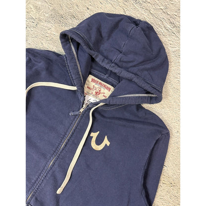 True Religion vintage Navy blue zip hoodie big logo