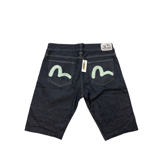 Evisu x Puma jorts black mint seagulls shorts denim