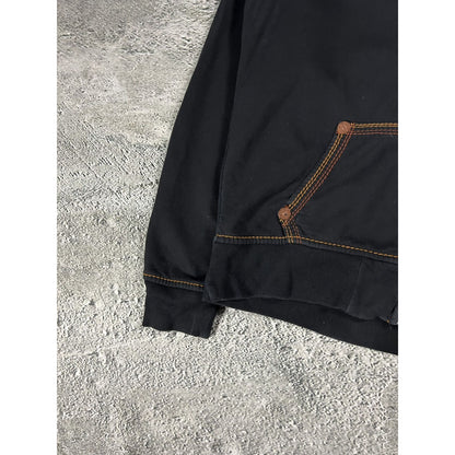 True Religion vintage black zip hoodie white big logo