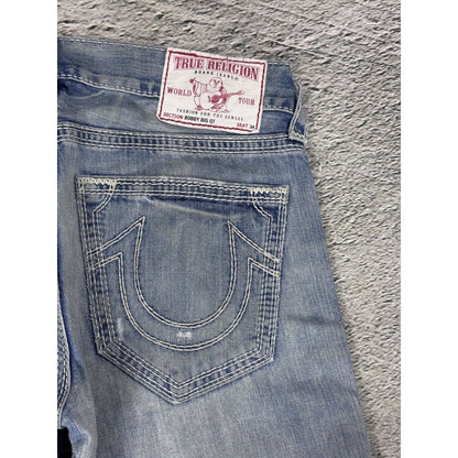 True Religion blue jeans white thick stitching Y2K Bobby