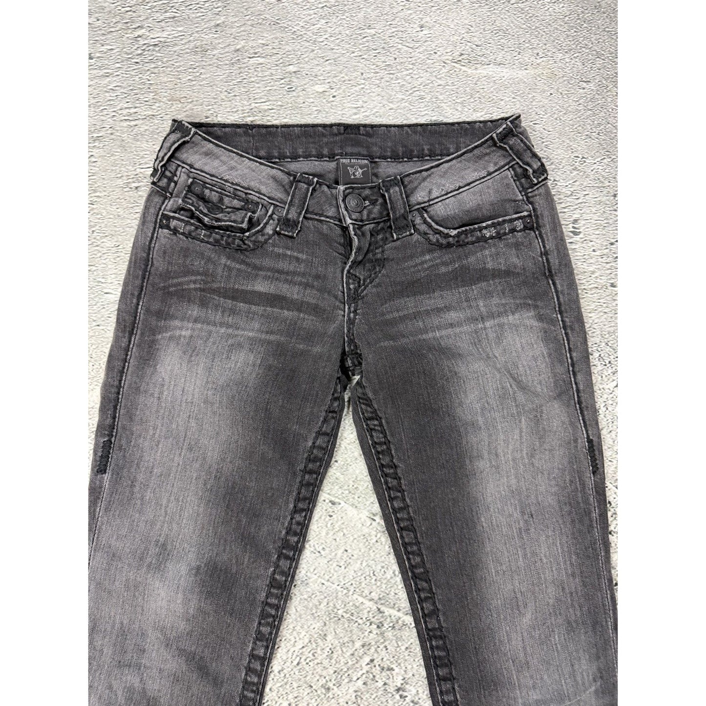 True Religion bootcut jeans black thick stitching Y2K Billy
