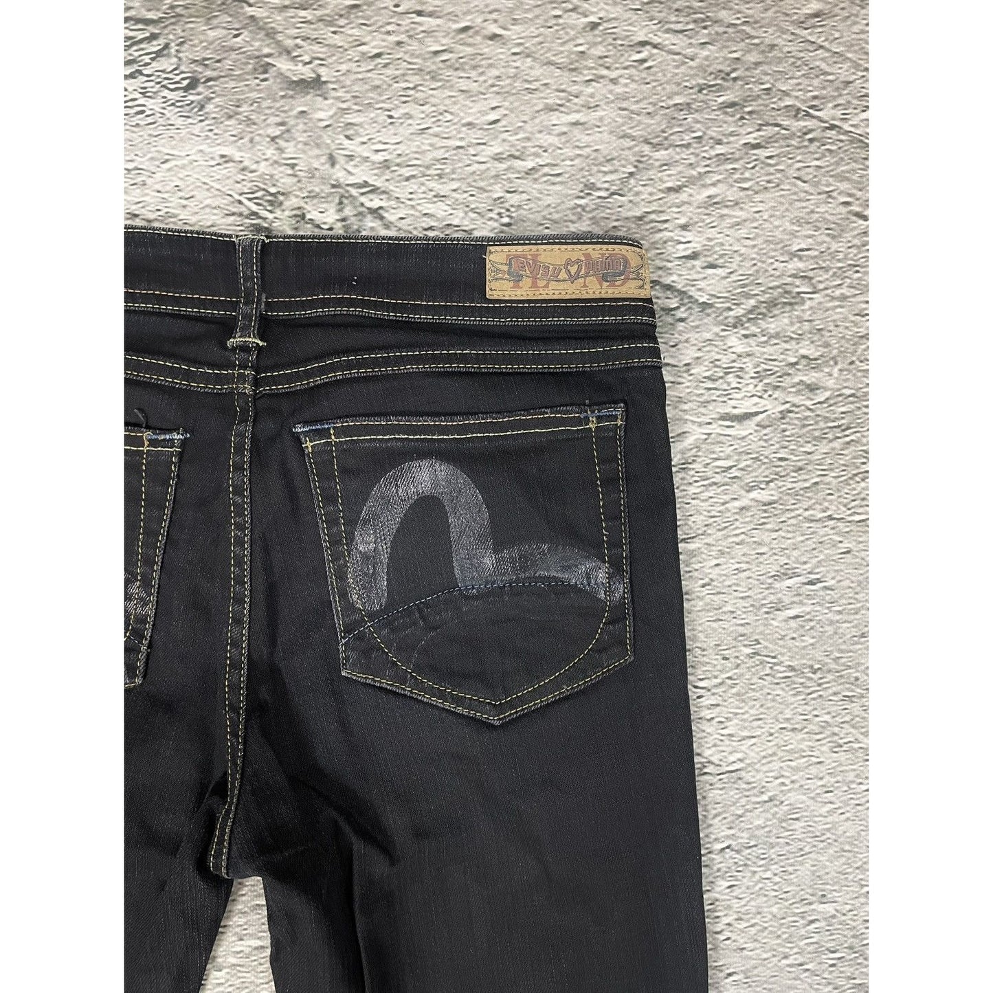 Evisu x Puma vintage black jeans seagulls Y2K