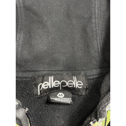 Pelle Pelle zip hoodie big logo rhinestones black green