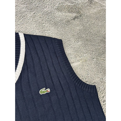 Lacoste vintage navy sweater vest small logo