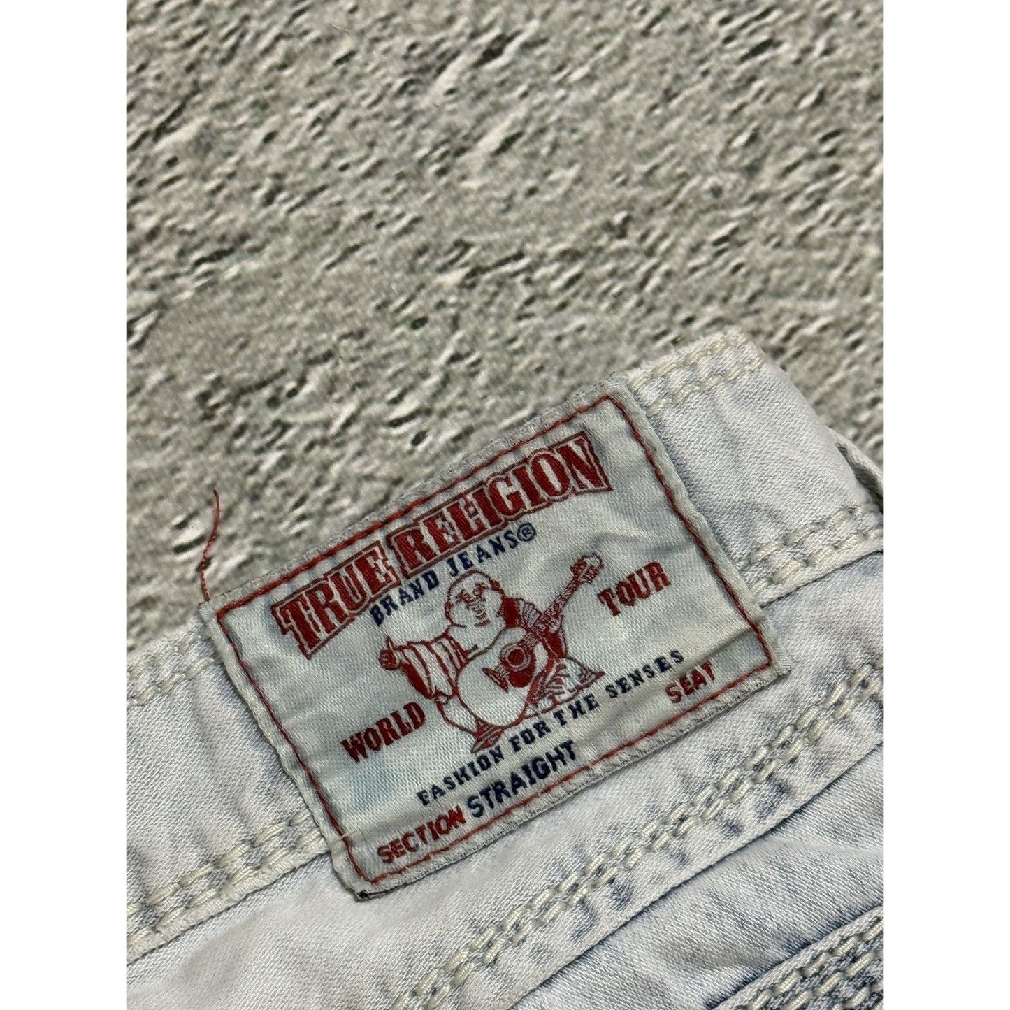 True Religion vintage white jeans straight mega T Orange