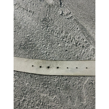 Diesel leather belt big buckle Y2K white