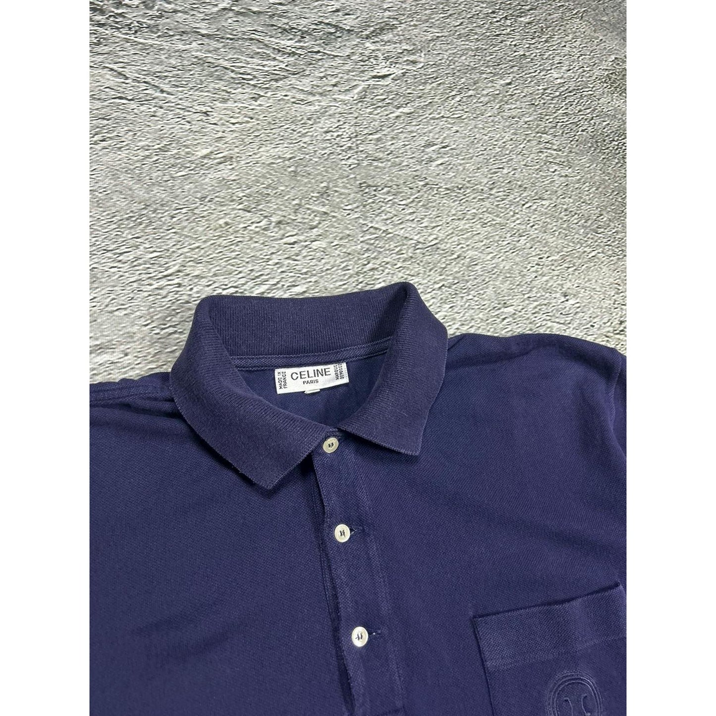 Celine vintage polo T-shirt navy small logo 90s