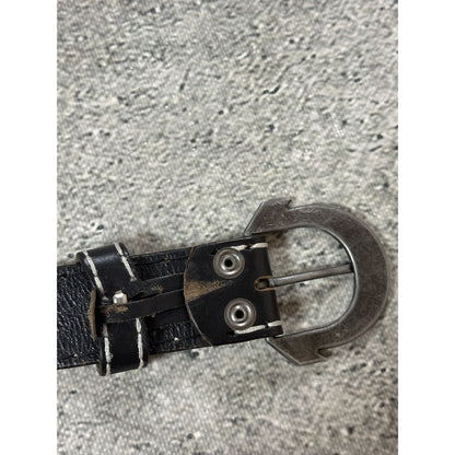 True Religion belt leather black Y2K thick stitching