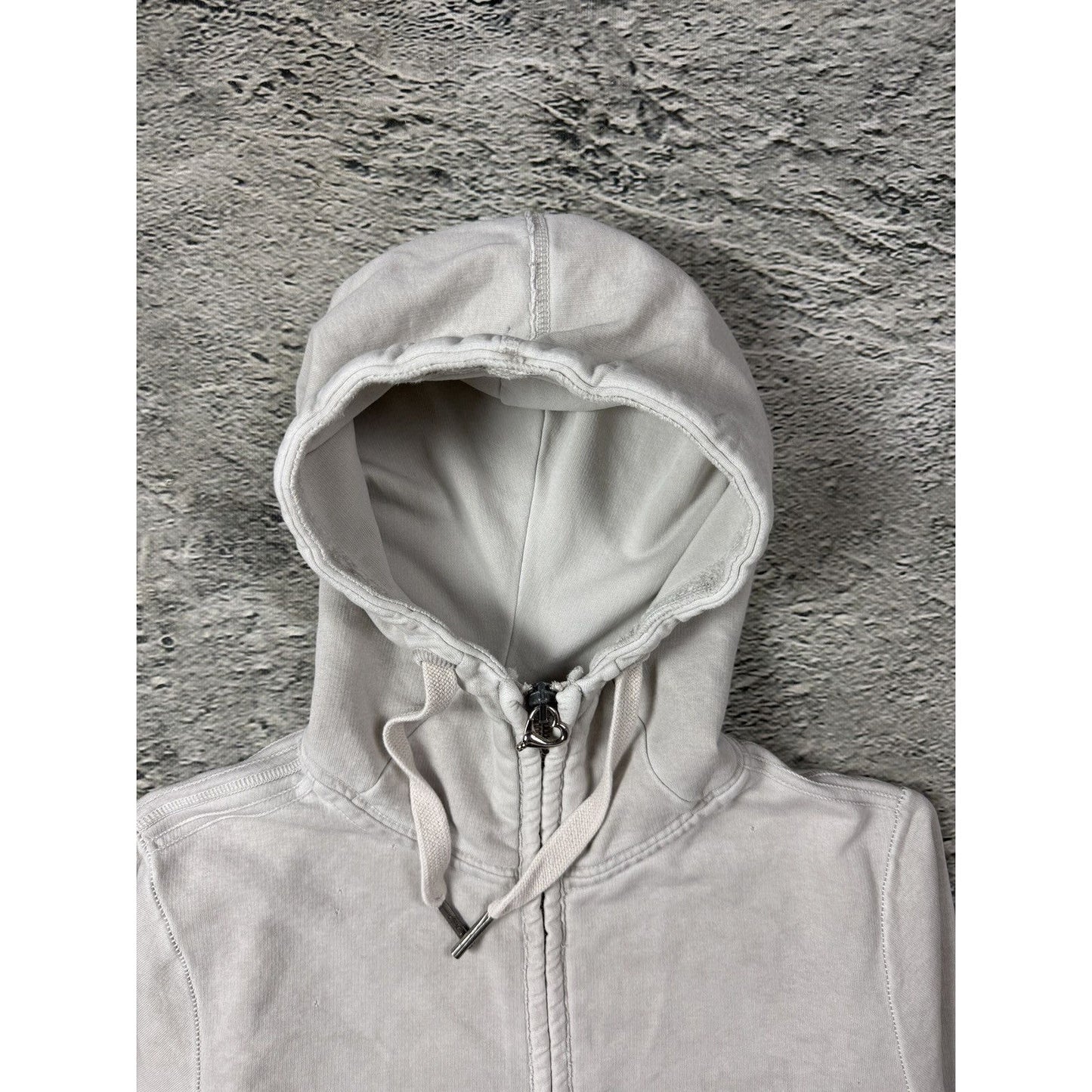 True Religion zip hoodie grey rhinestones logo horseshoe Y2K