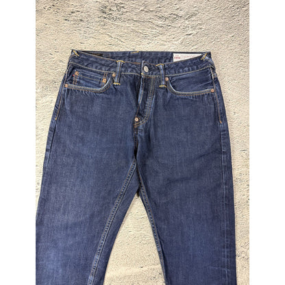 Evisu jeans vintage raw denim blue white painted seagull Y2K