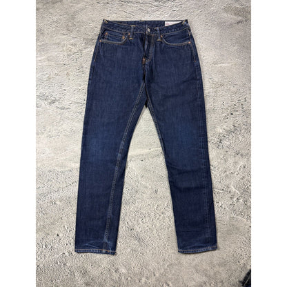 Evisu jeans vintage raw denim blue white painted seagull Y2K