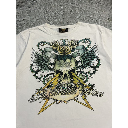 Vintage Fishbone Big Buddha Big Print Drip White T-shirt Y2K