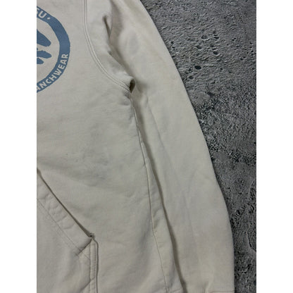 Evisu zip hoodie white grey blue vintage big logo Y2K