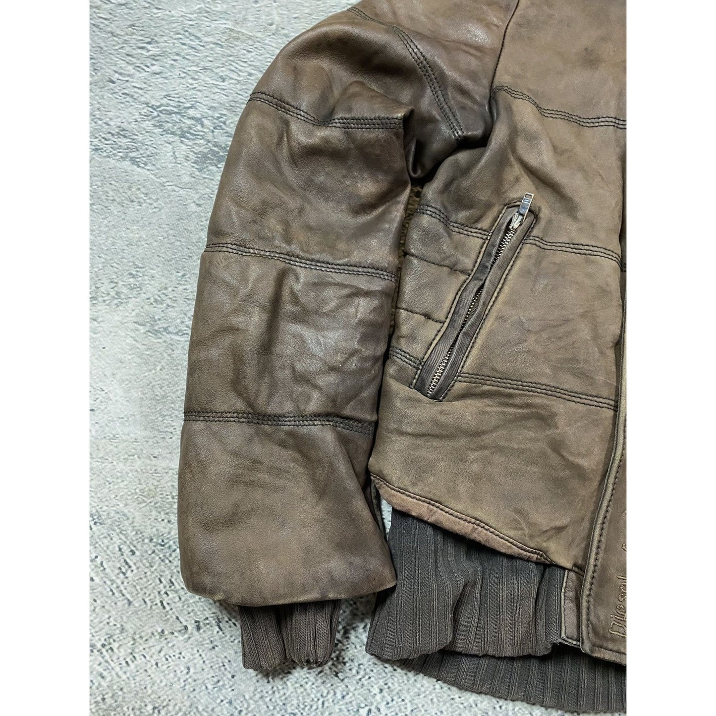 Diesel leather jacket brown vintage avant garde