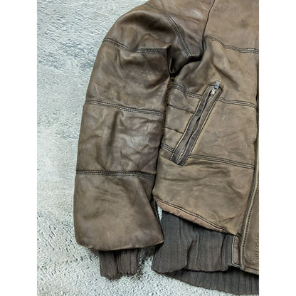 Diesel leather jacket brown vintage avant garde