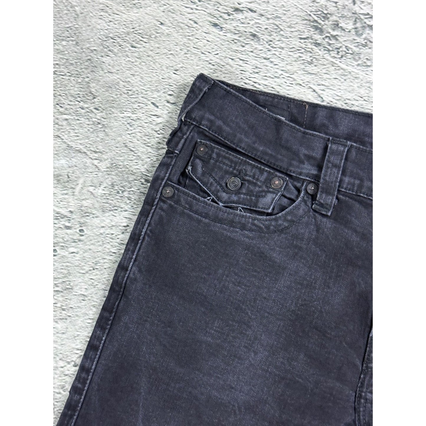 True Religion black jeans white horseshoe logo Y2K Rocco