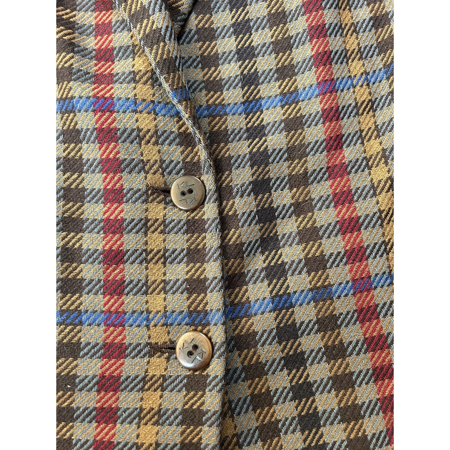 Karl Lagerfeld blazer vintage wool brown checkered
