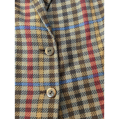 Karl Lagerfeld blazer vintage wool brown checkered