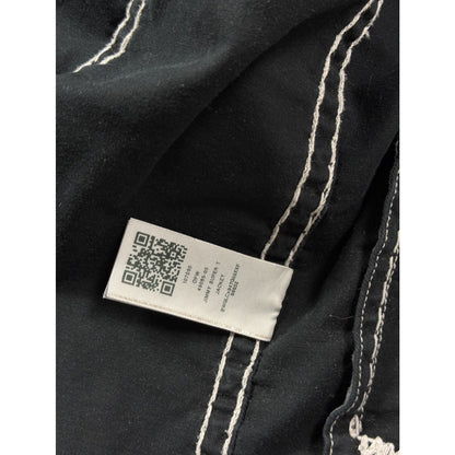 True Religion denim jacket black white fat stithing