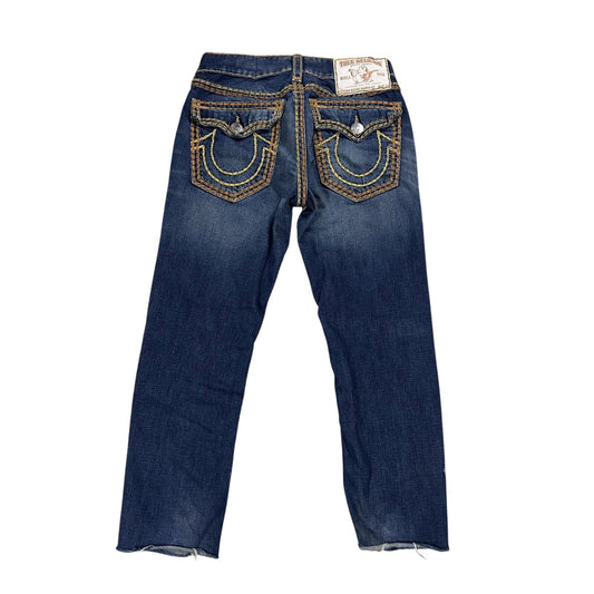 True Religion blue jeans gold stitching Ricky super QT