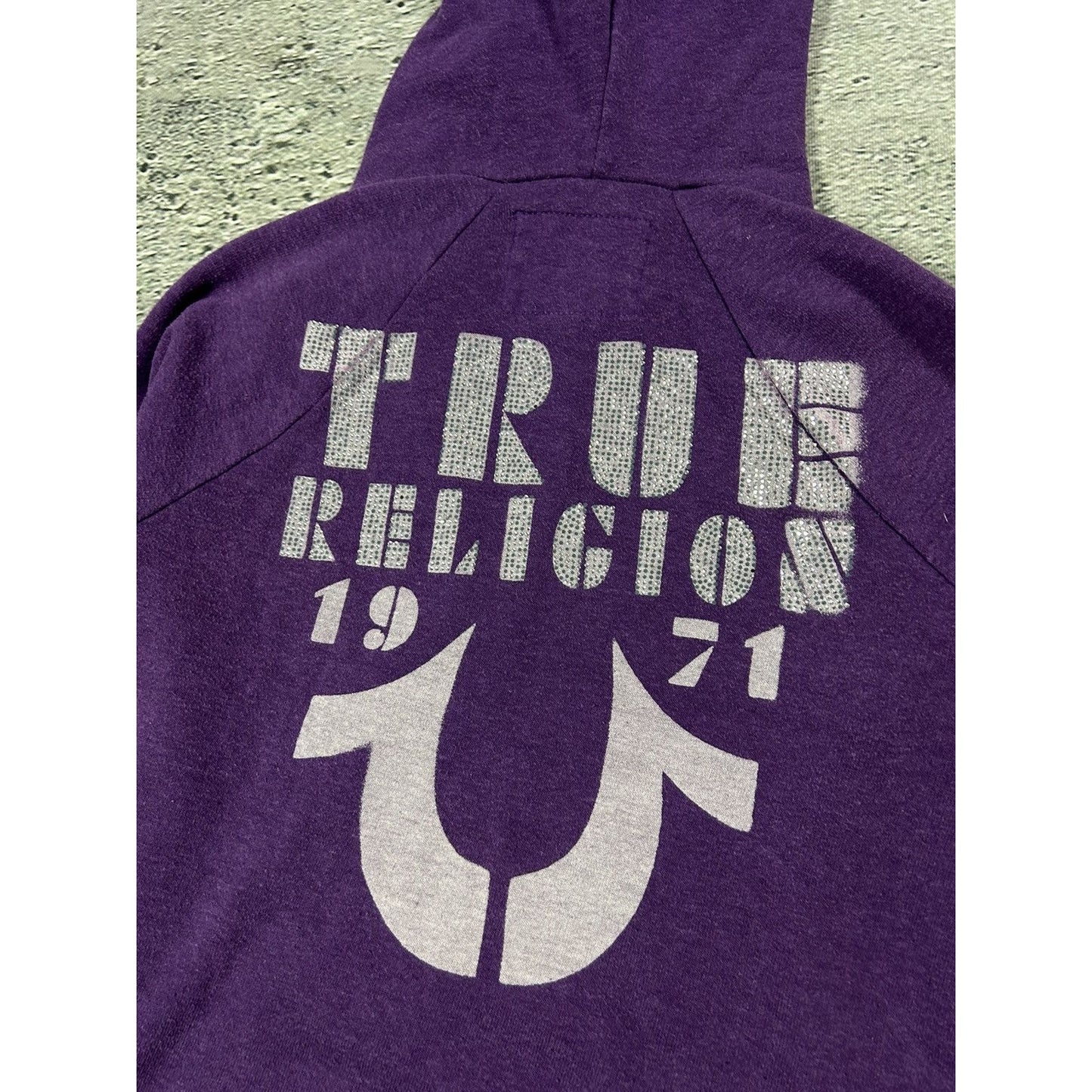 True Religion vintage zip hoodie purple Rhinestones Y2K