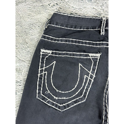 True Religion black jeans white thick stitching Y2K Logan