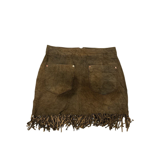 Diesel leather mini skirt goatskin brown Y2K avantgarde