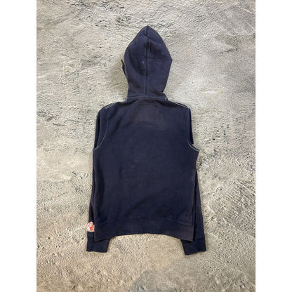 True Religion zip hoodie vintage navy contrast stitching Y2K