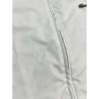 Lacoste track jacket white blue vintage nylon drill Y2K