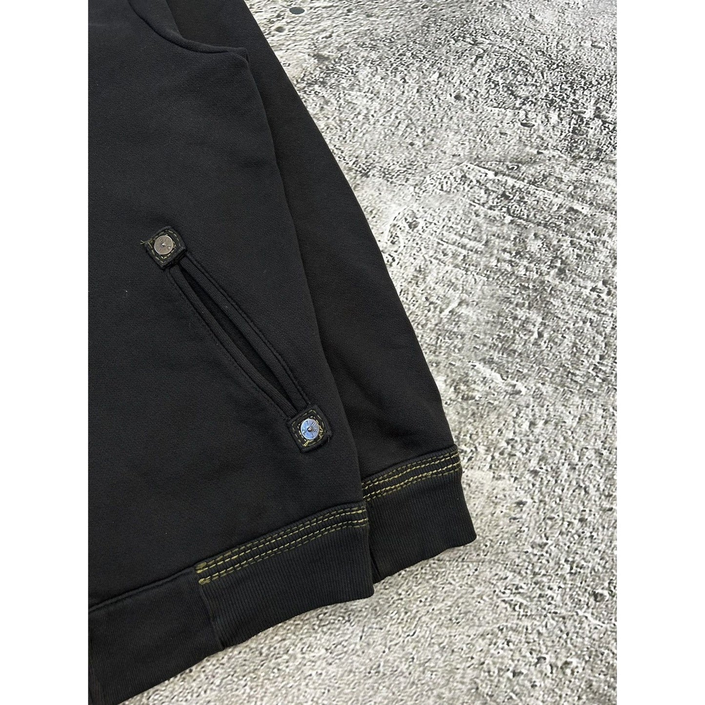 True Religion vintage black zip hoodie Y2K thick stitching