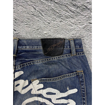 Ed Hardy Christian Audigier vintage jeans big logo pants