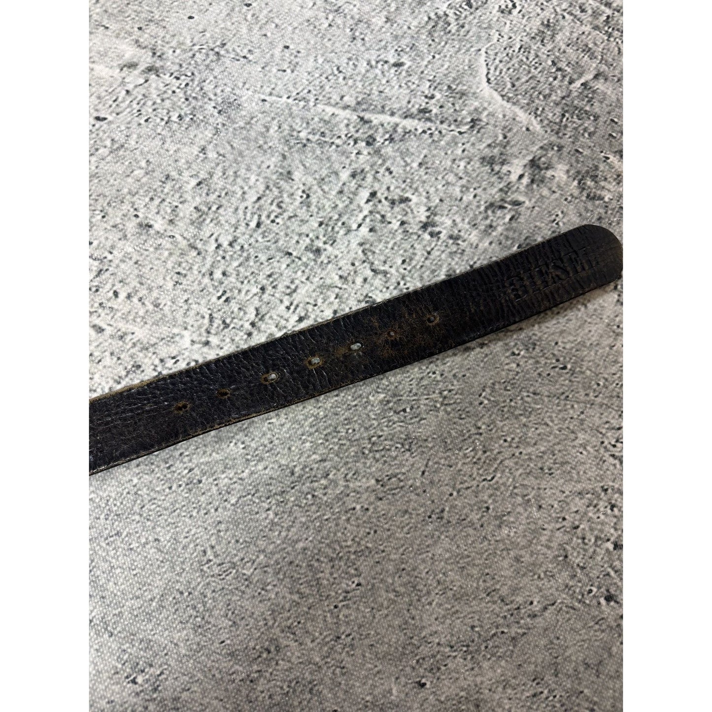 Diesel leather belt big buckle Y2K brown truck 80s vintage