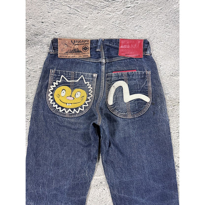 Evisu Yamane jeans embroidery japanese vintage cat face gull