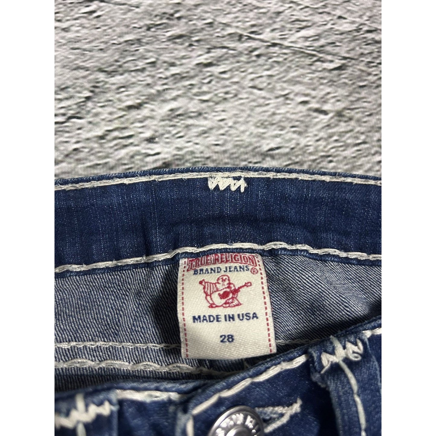 True Religion jeans flared vintage denim pants navy blue