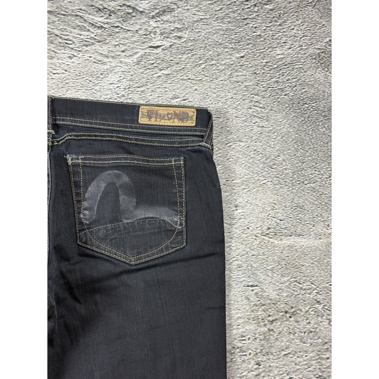 Evisu x Puma vintage flared black jeans seagulls Y2K