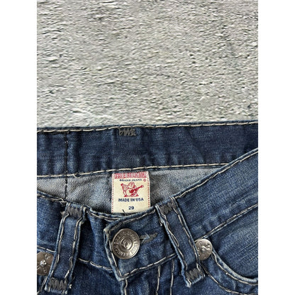 True Religion vintage jeans navy blue thick stitching Y2K