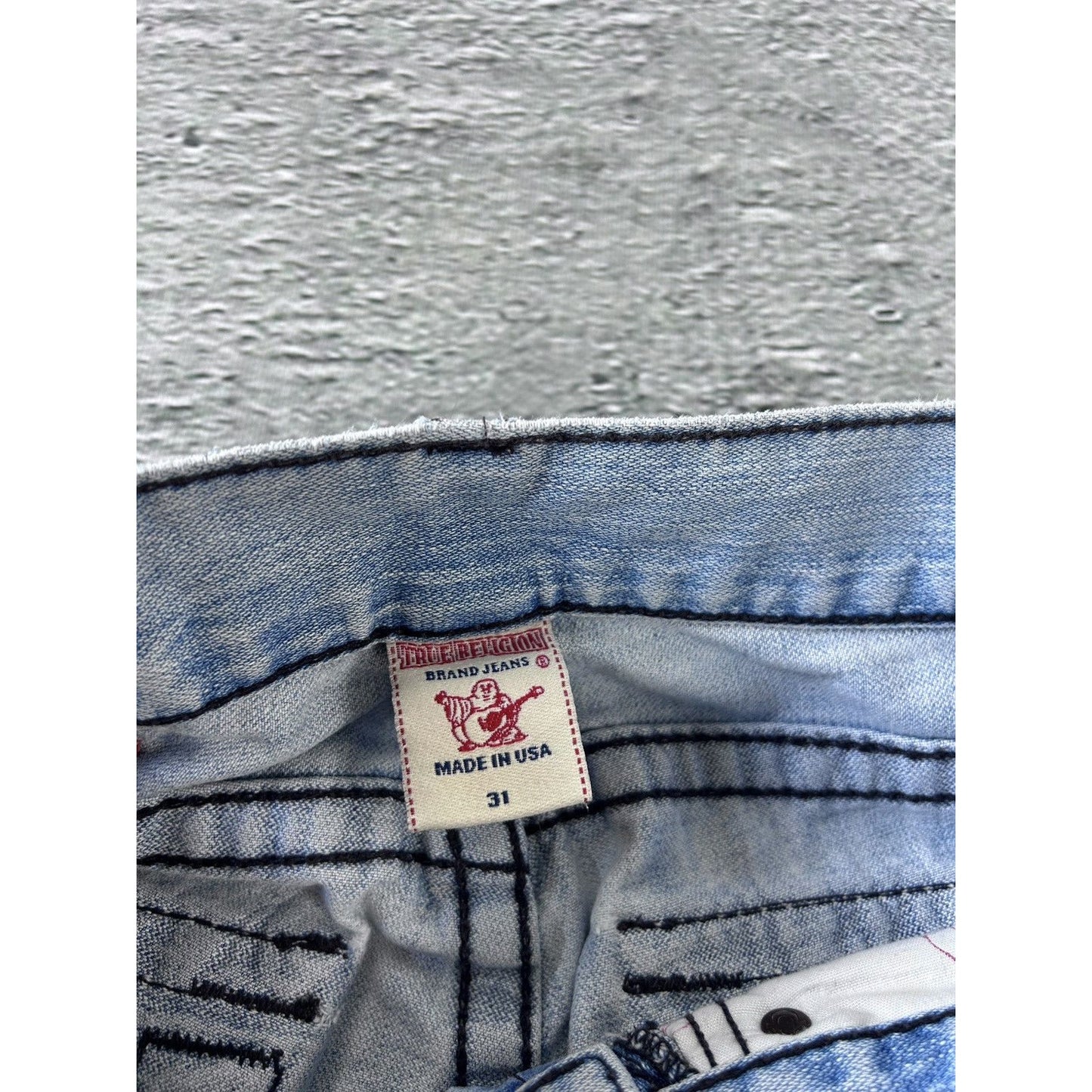 True Religion vintage baby blue jeans Ricky Rainbow