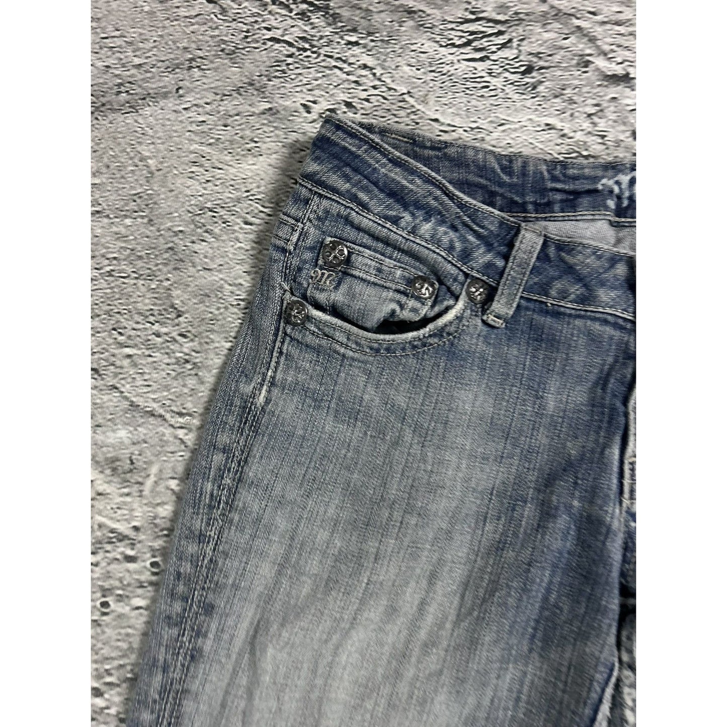 Miss Me flared bootcut white stitching denim vintage y2k
