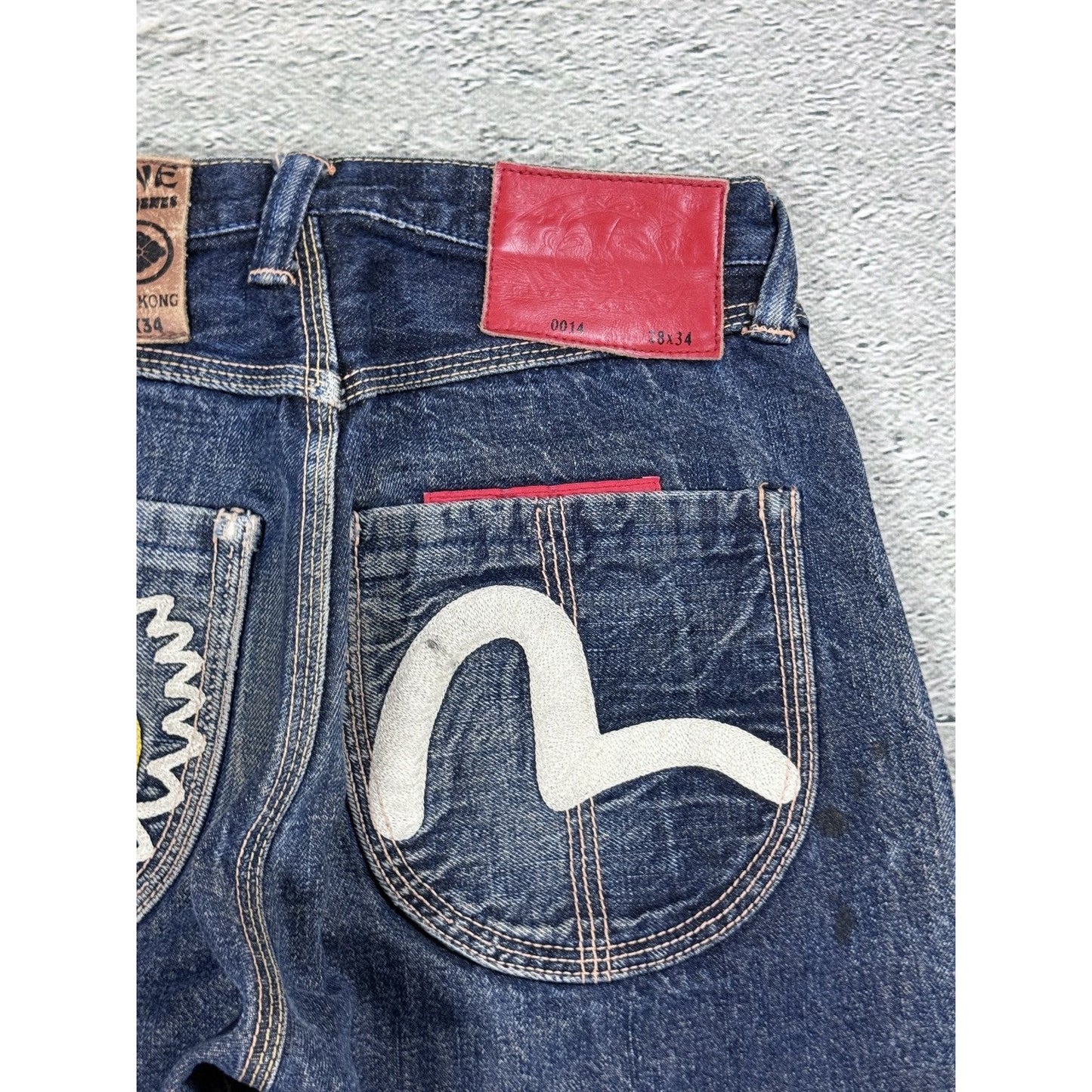 Evisu Yamane jeans embroidery japanese vintage cat face gull